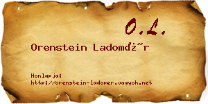 Orenstein Ladomér névjegykártya